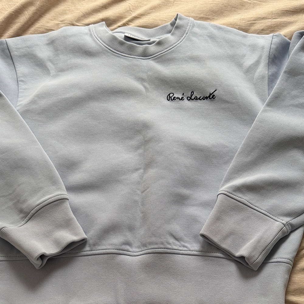 René Lacoste Light Blue Crewneck Sweatshirt for Women